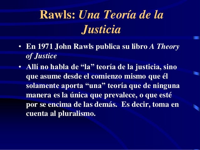 teoria de la justicia rawls